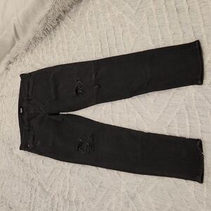 Faded black mid-rise Hudson super skinny, distressed "Nico" jeans size 32!